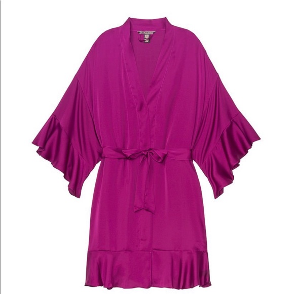 Victoria Secret flounce satin robe - Picture 3 of 6
